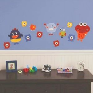 NWOT GRACO BABY MONSTERS WALL DECALS REMOVABLE & REUSABLE!